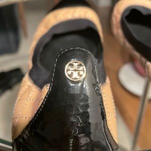 Tory Burch 2 Tone Patent Leather/Quilt Ballet Flats